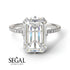 Meredith 's Custom Hidden Halo Emerald Cut Diamond Engagement Ring - Vanessa No. 300