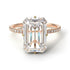 Two Tones Hidden Halo Emerald Cut Diamond Engagement Ring - Vanessa No. 76