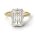 Two Tones Hidden Halo Emerald Cut Diamond Engagement Ring - Vanessa No. 77