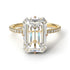 Two Tones Hidden Halo Emerald Cut Diamond Engagement Ring - Vanessa No. 76