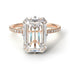 Two Tones Hidden Halo Emerald Cut Diamond Engagement Ring - Vanessa No. 78