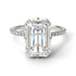Two Tones Hidden Halo Emerald Cut Diamond Engagement Ring - Vanessa No. 77