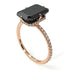 Hidden Halo Emerald Cut Black Diamond Engagement Ring - Vanessa No. 8