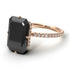 Hidden Halo Emerald Cut Black Diamond Engagement Ring - Vanessa No. 8