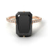 Hidden Halo Emerald Cut Black Diamond Engagement Ring - Vanessa No. 8