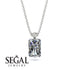 Hidden Halo Emerald Cut Diamond Necklace - Vanessa No. 63 image 9