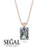 Hidden Halo Emerald Cut Diamond Necklace - Vanessa No. 62 image 9