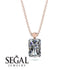 Hidden Halo Emerald Cut Diamond Necklace - Vanessa No. 17 image 9