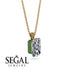 Hidden Halo Emerald Cut Diamond Necklace - Vanessa No. 16 image 2