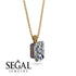 Hidden Halo Emerald Cut Diamond Necklace - Vanessa No. 61 image 2