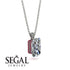 Hidden Halo Emerald Cut Diamond Necklace - Vanessa No. 48