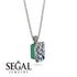 Hidden Halo Emerald Cut Diamond Necklace - Vanessa No. 18 image 2