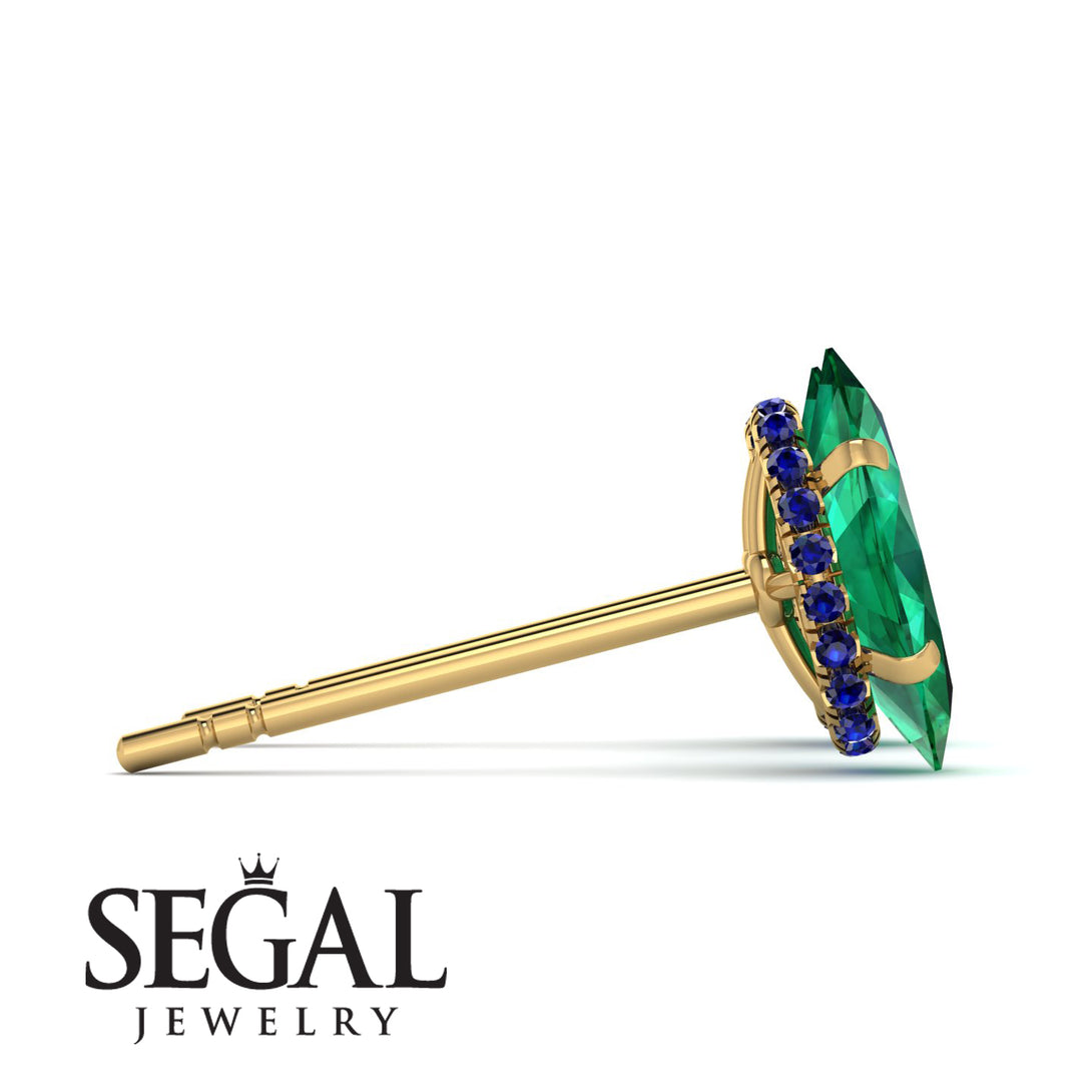 Hidden Halo Marquise Emerald Earrings - Journey No. 64