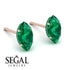 Hidden Halo Marquise Emerald Earrings - Journey No. 20