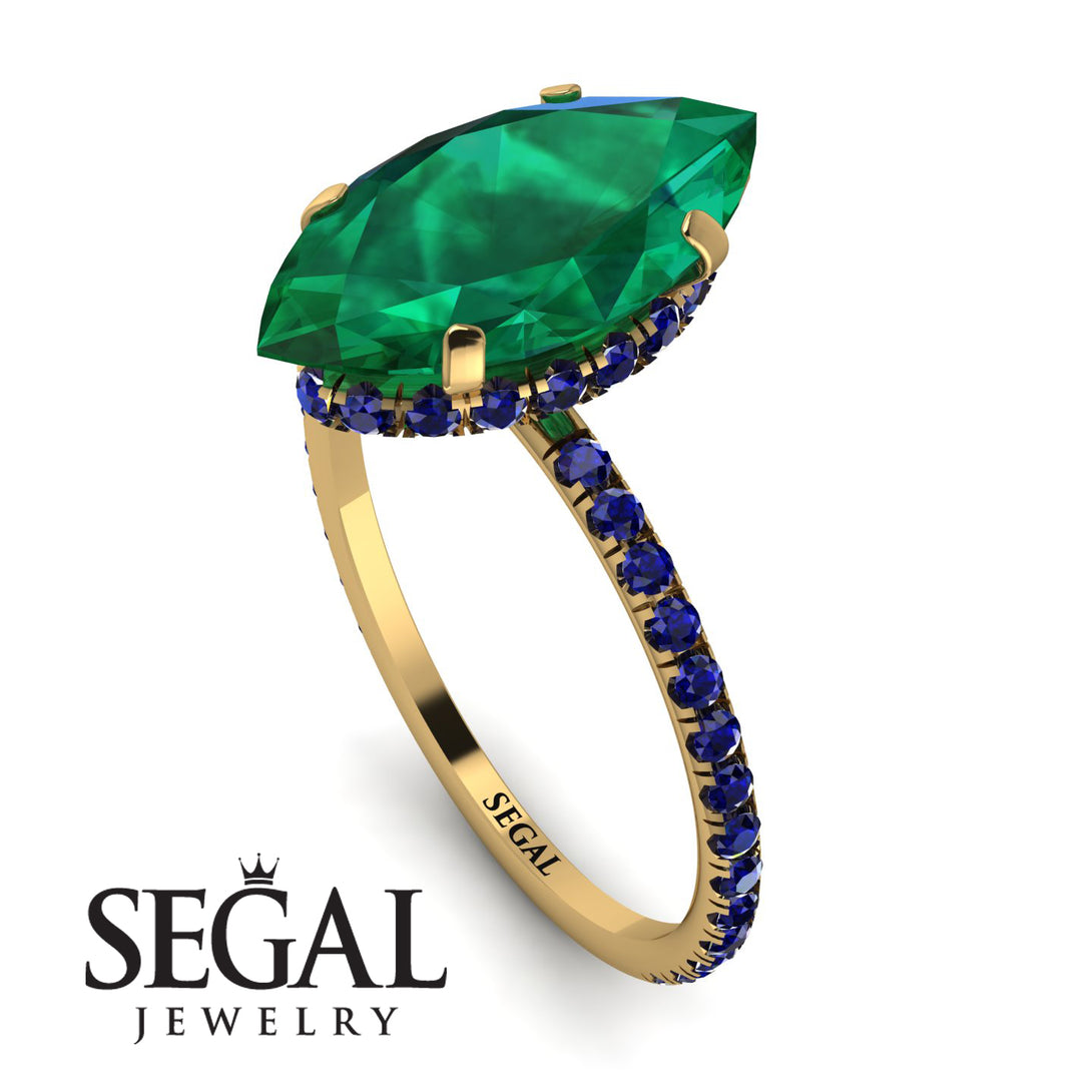 Hidden Halo Marquise Emerald Engagement Ring - Journey No. 64