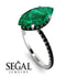 Hidden Halo Marquise Emerald Engagement Ring - Journey No. 36