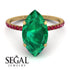 Hidden Halo Marquise Emerald Engagement Ring - Journey No. 49 image 3