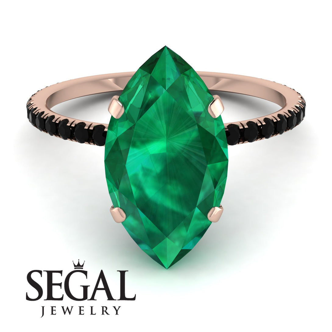 Hidden Halo Marquise Emerald Engagement Ring - Journey No. 35