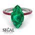 Hidden Halo Marquise Emerald Engagement Ring - Journey No. 51 image 3