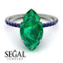 Hidden Halo Marquise Emerald Engagement Ring - Journey No. 66 image 3