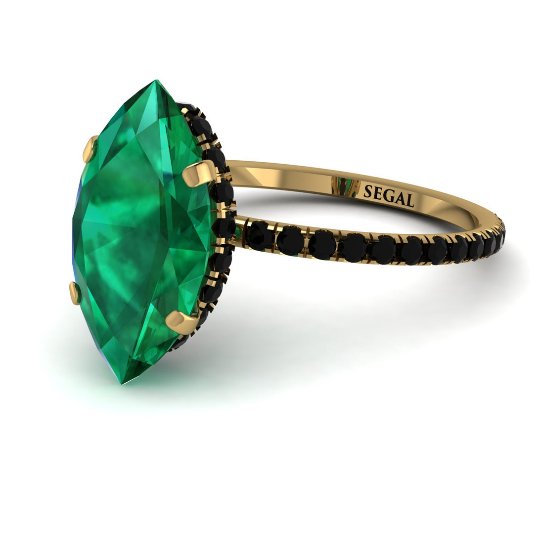 Hidden Halo Marquise Emerald Engagement Ring - Journey No. 34