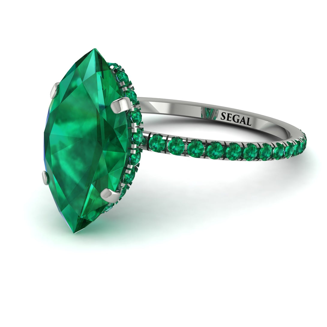 Hidden Halo Marquise Emerald Engagement Ring - Journey No. 21