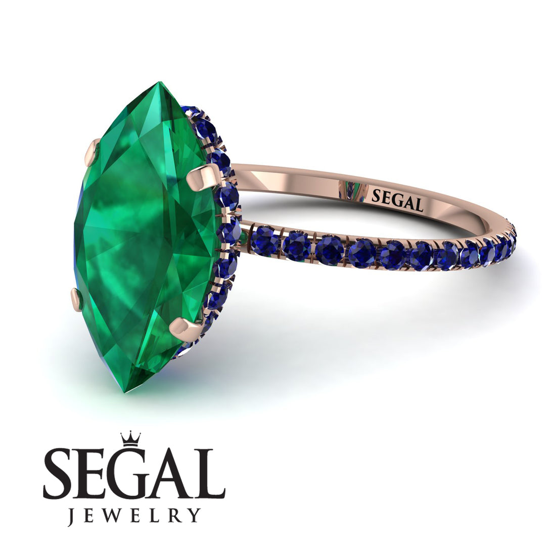 Hidden Halo Marquise Emerald Engagement Ring - Journey No. 65