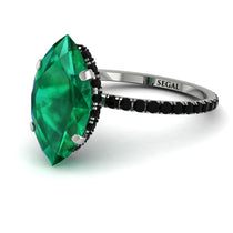Hidden Halo Marquise Emerald Engagement Ring - Journey No. 36 image 1