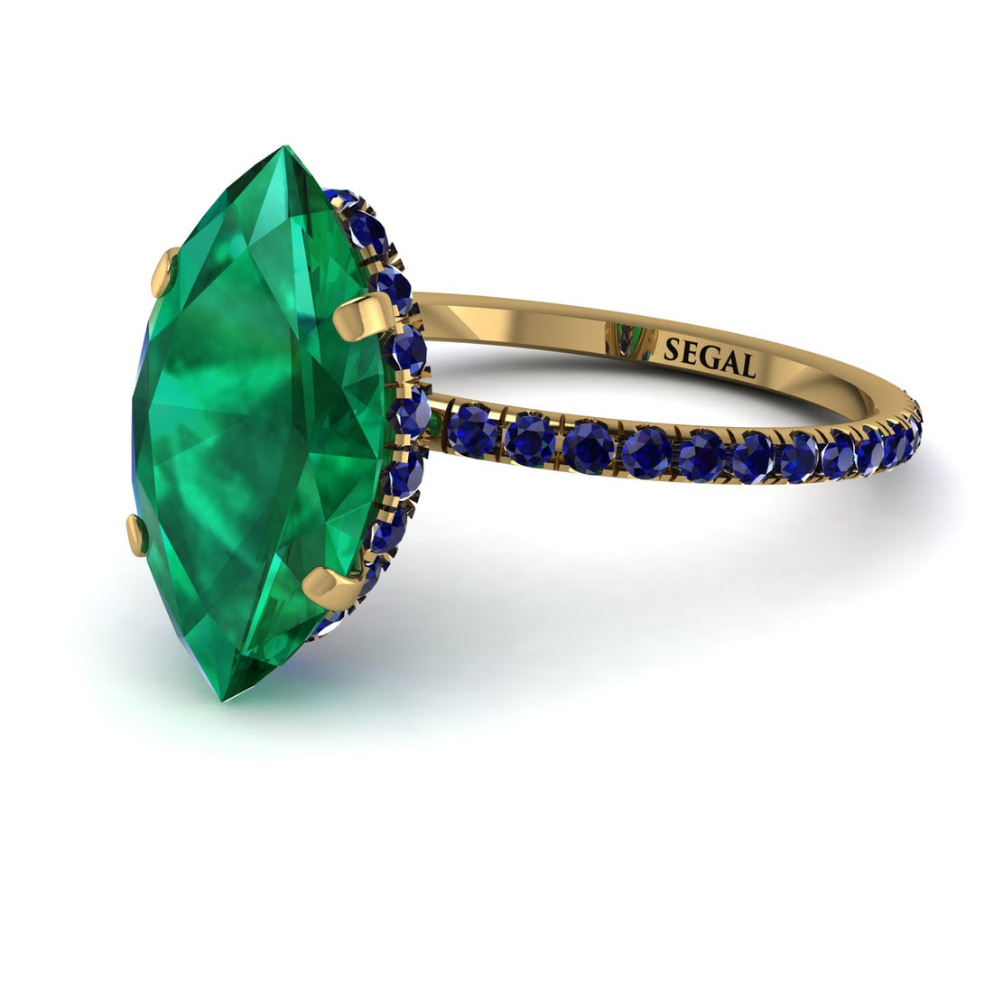 Hidden Halo Marquise Emerald Engagement Ring - Journey No. 64
