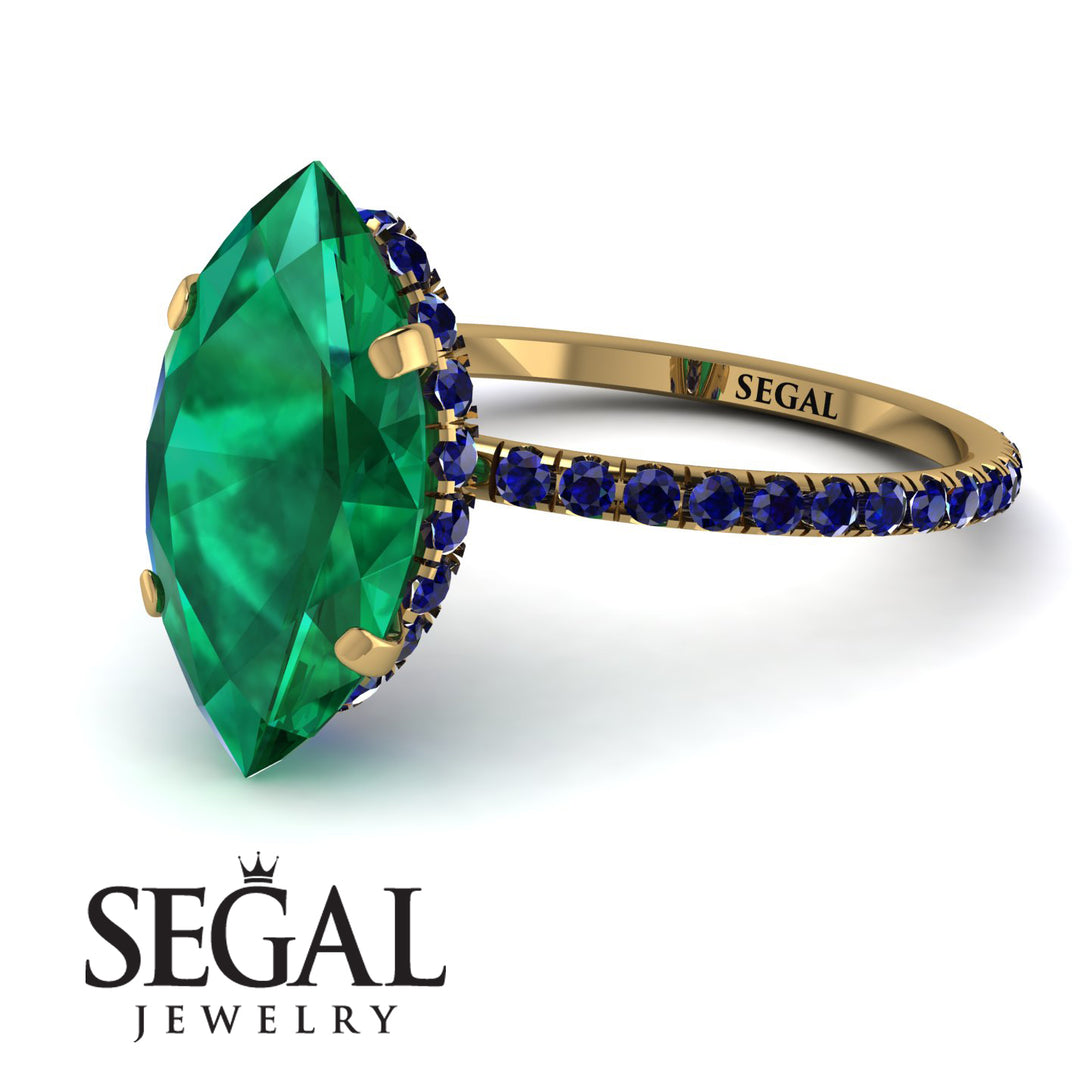 Hidden Halo Marquise Emerald Engagement Ring - Journey No. 64