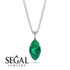 Hidden Halo Marquise Emerald Necklace - Journey No. 36