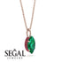 Hidden Halo Marquise Emerald Necklace - Journey No. 50