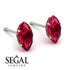 Hidden Halo Marquise Ruby Earrings - Journey No. 57