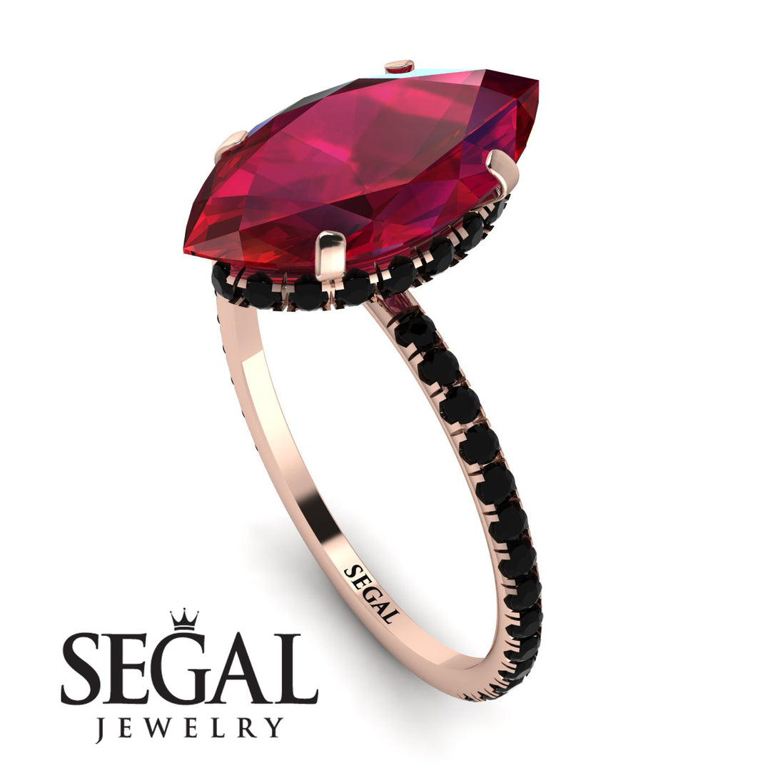 Hidden Halo Marquise Ruby Engagement Ring - Journey No. 41