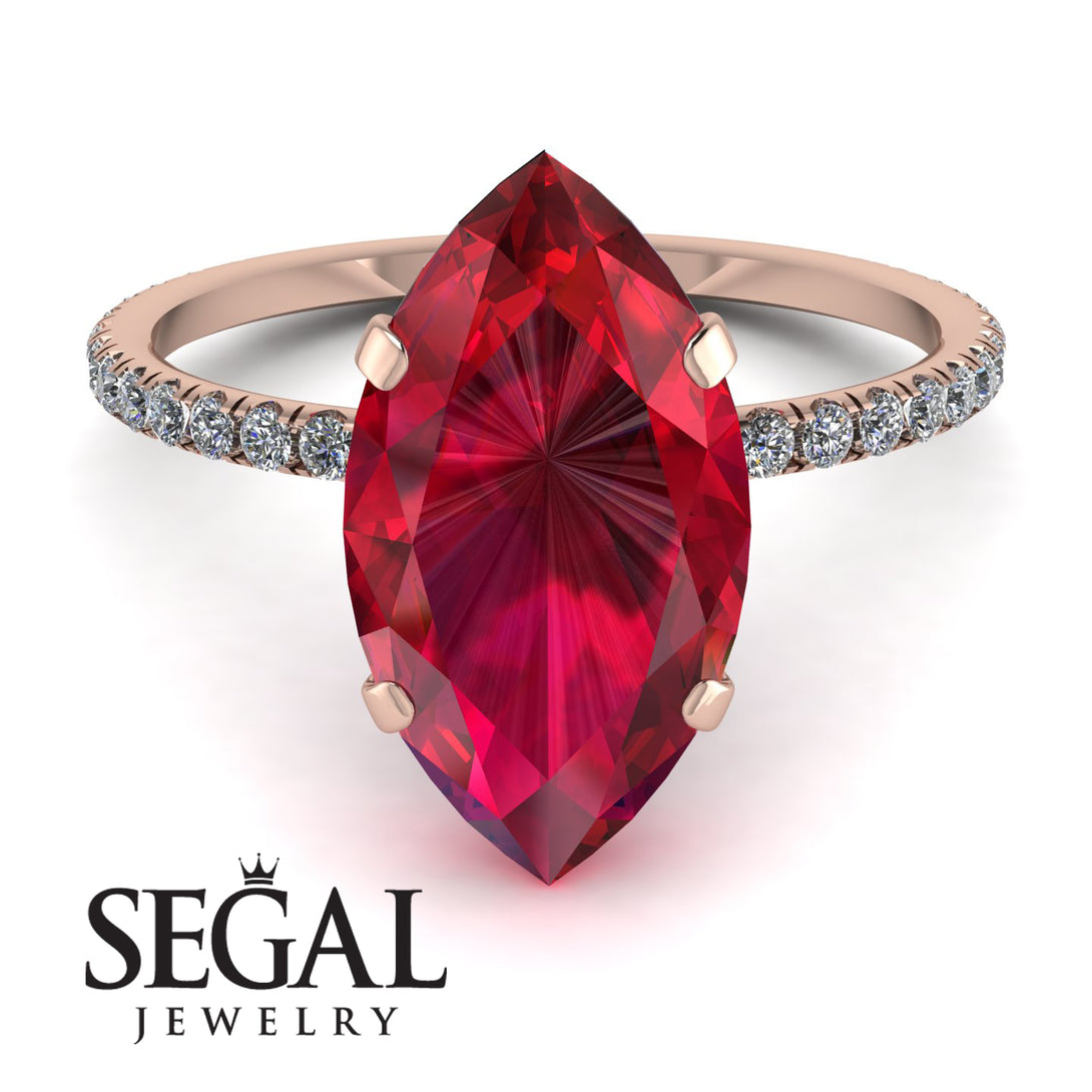 Hidden Halo Marquise Ruby Engagement Ring - Journey No. 11