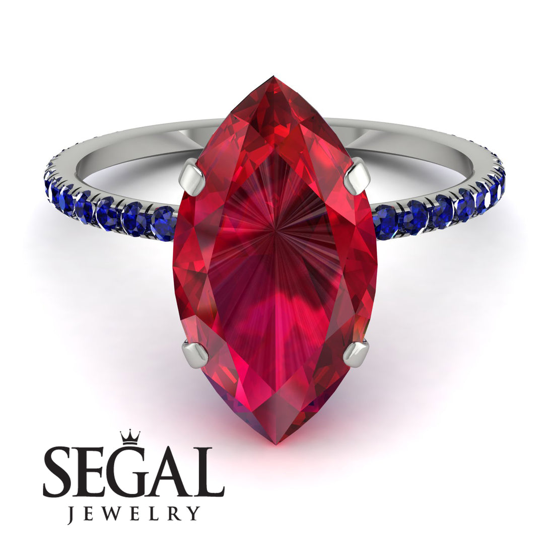Hidden Halo Marquise Ruby Engagement Ring - Journey No. 72