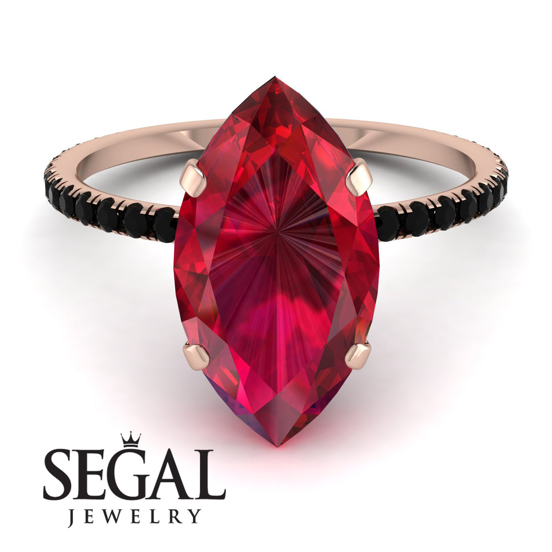 Hidden Halo Marquise Ruby Engagement Ring - Journey No. 41