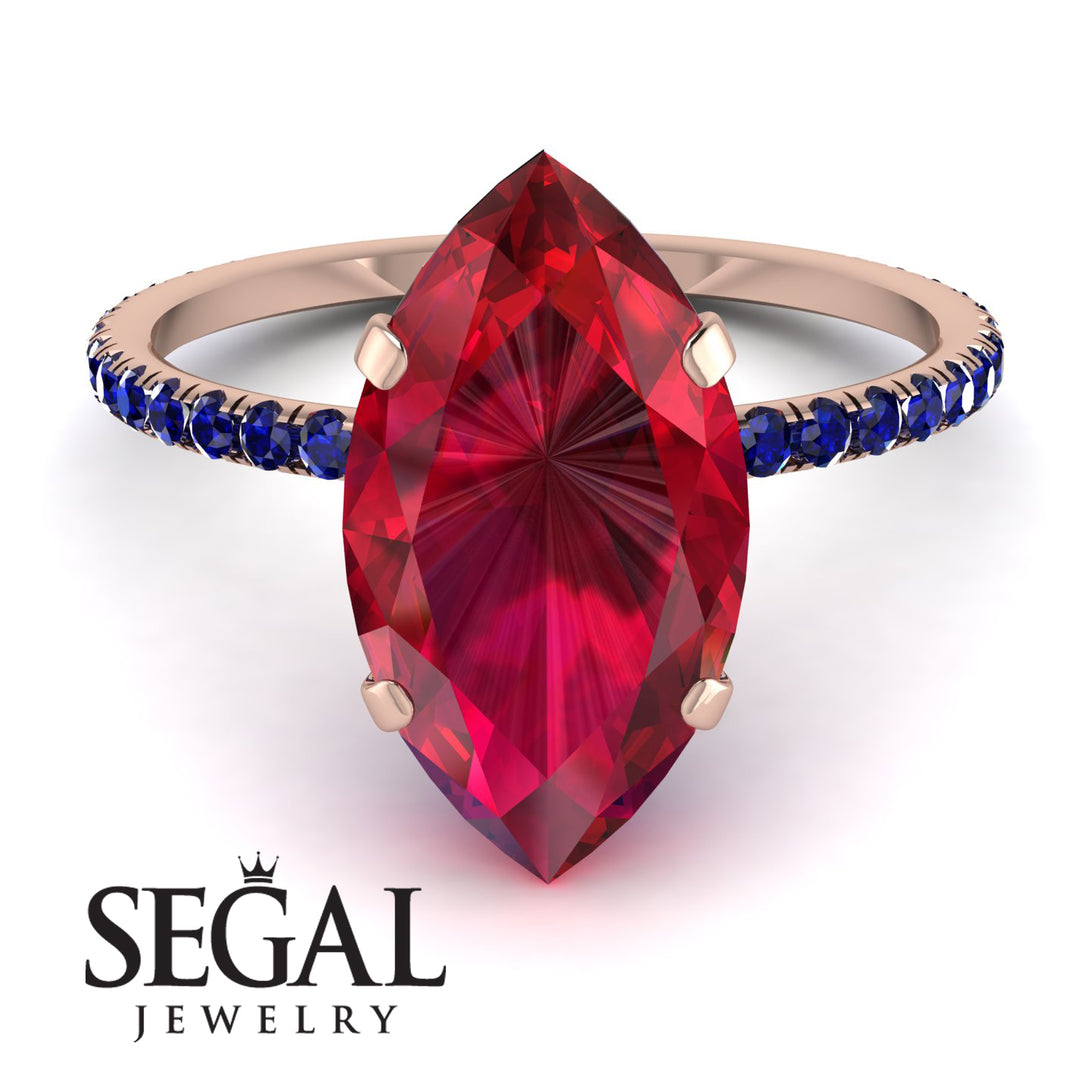 Hidden Halo Marquise Ruby Engagement Ring - Journey No. 71