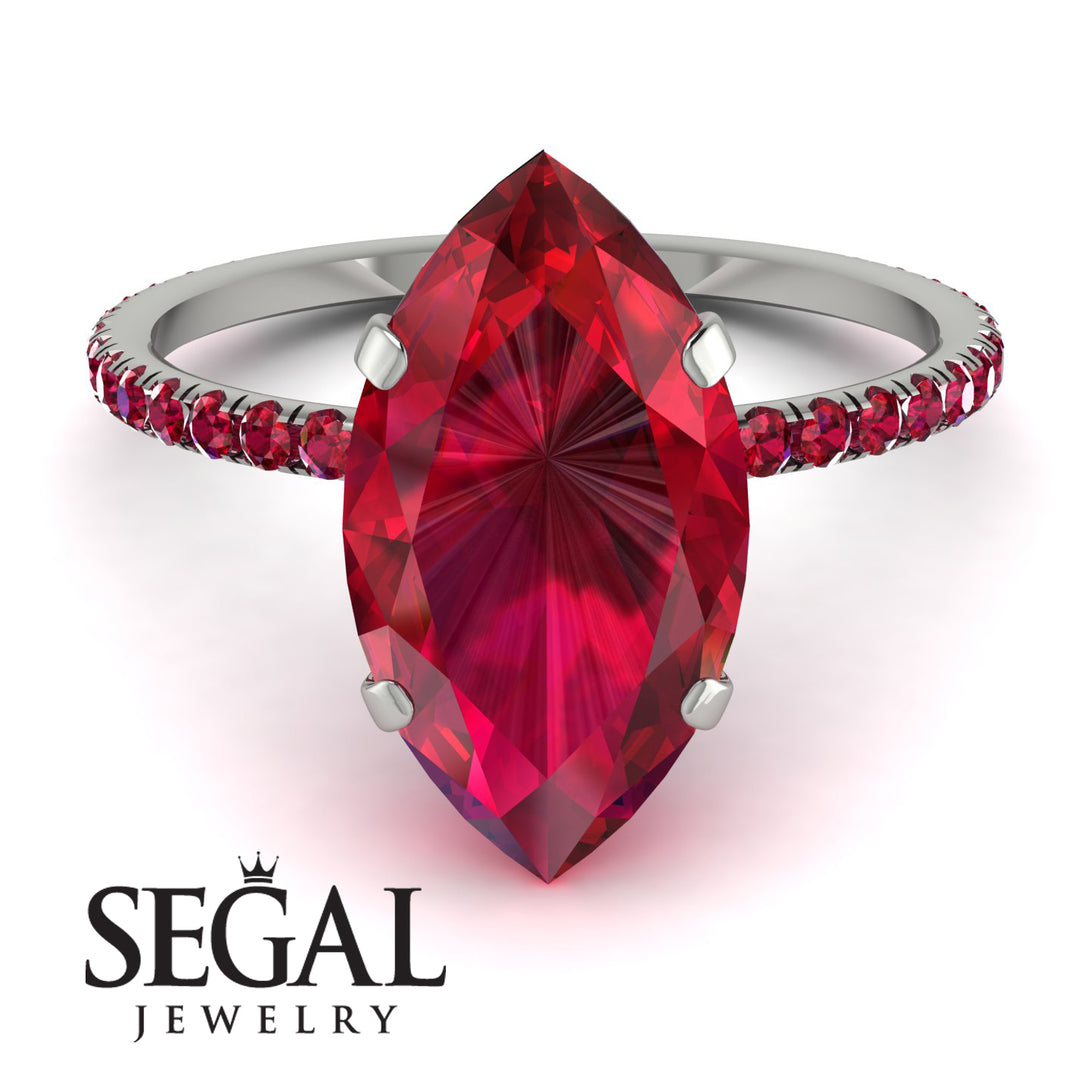 Hidden Halo Marquise Ruby Engagement Ring - Journey No. 57