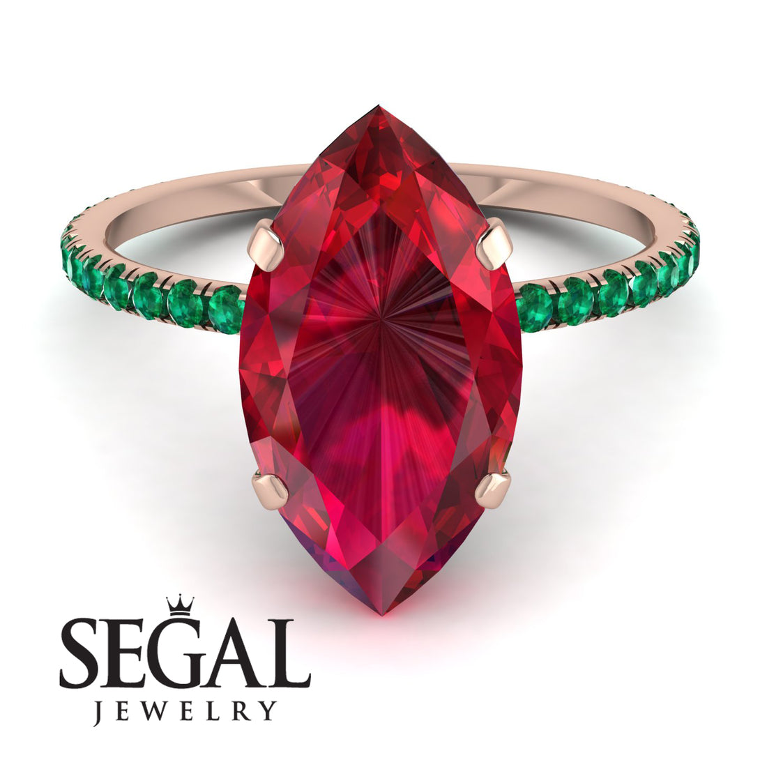 Hidden Halo Marquise Ruby Engagement Ring - Journey No. 26