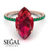 Hidden Halo Marquise Ruby Engagement Ring - Journey No. 26