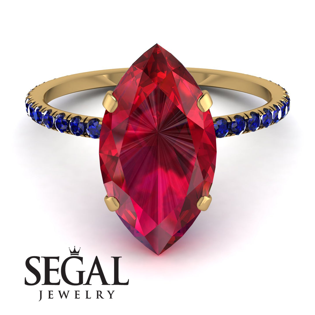 Hidden Halo Marquise Ruby Engagement Ring - Journey No. 70