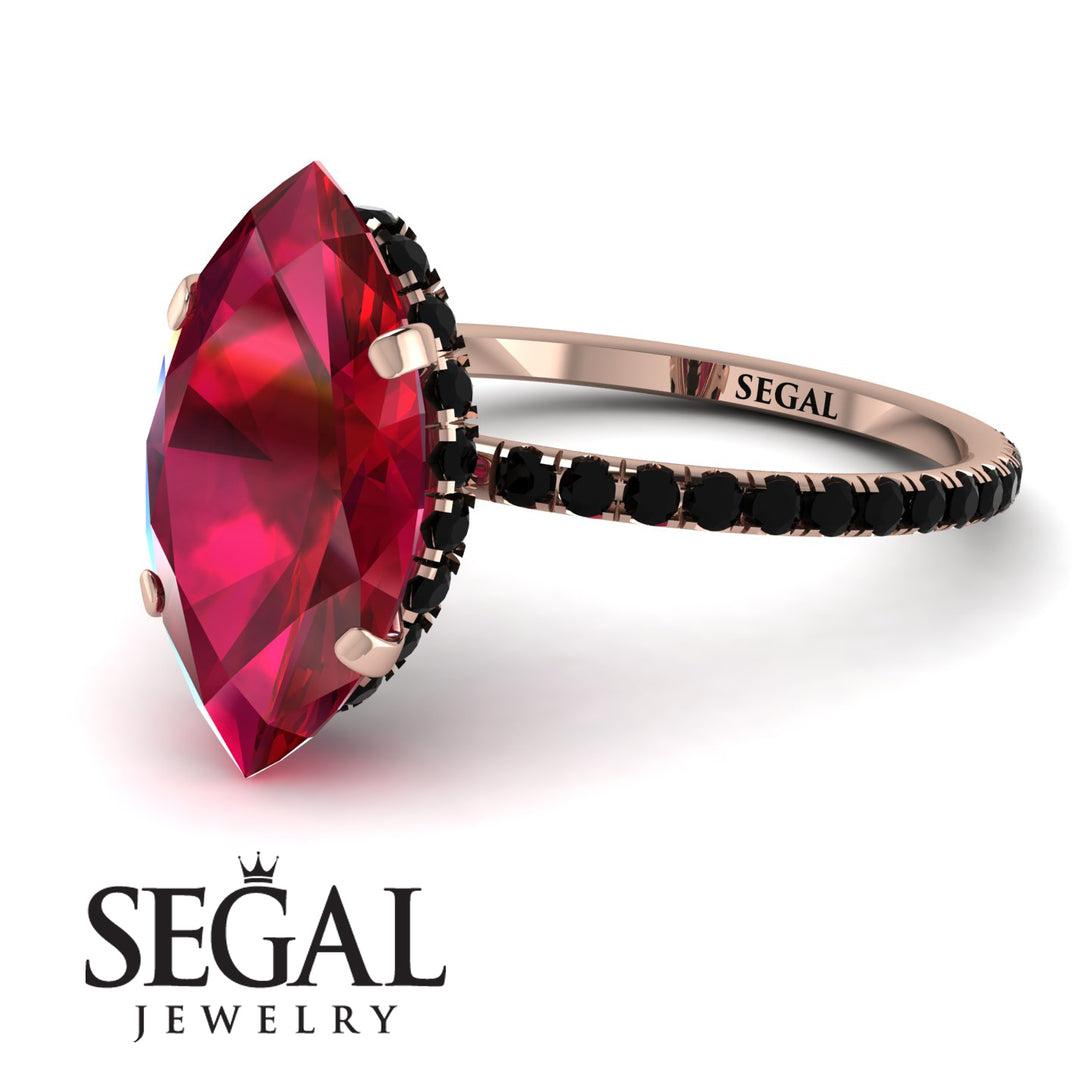 Hidden Halo Marquise Ruby Engagement Ring - Journey No. 41