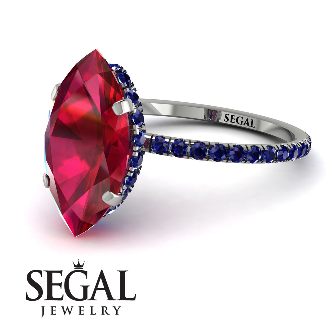 Hidden Halo Marquise Ruby Engagement Ring - Journey No. 72