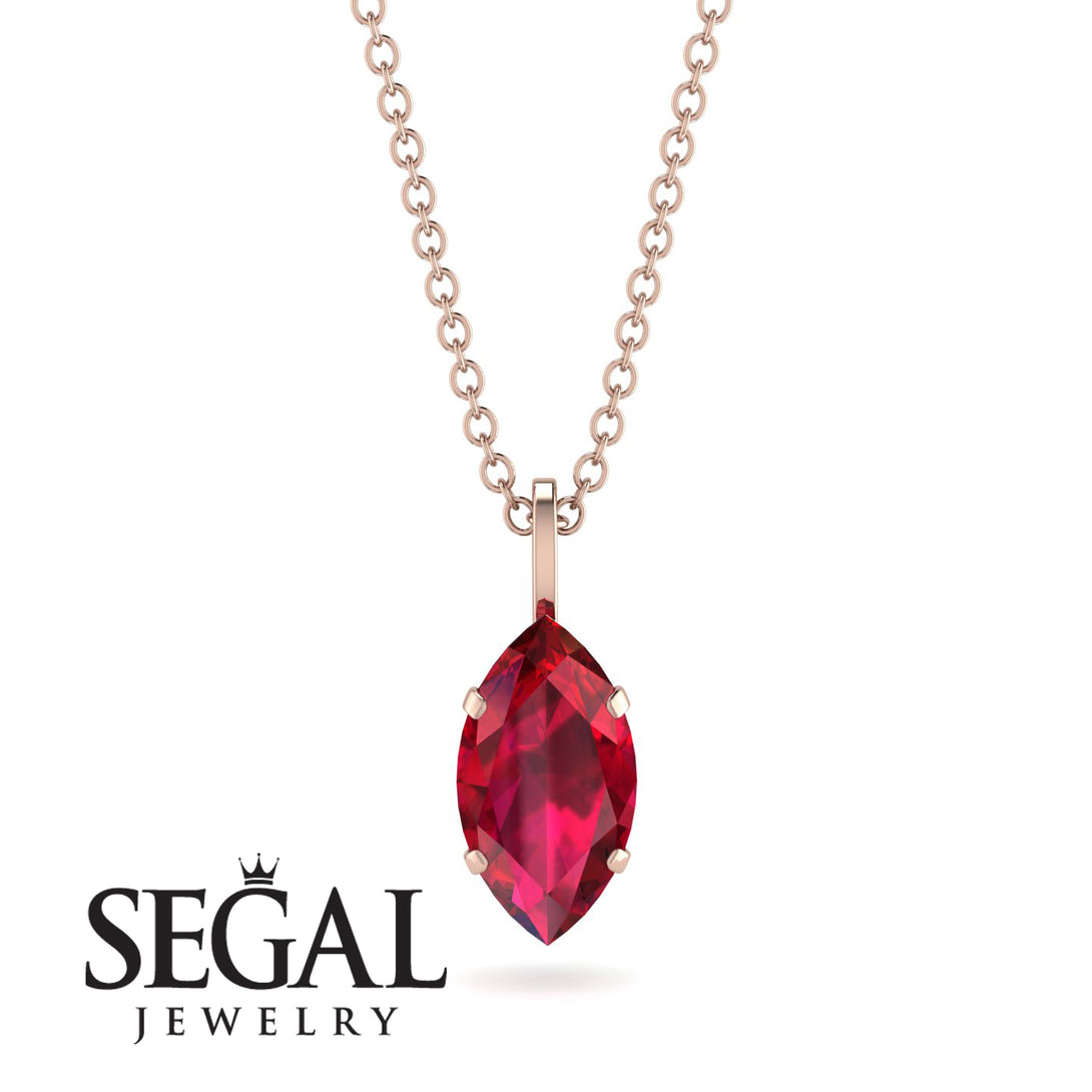 Hidden Halo Marquise Ruby Necklace - Journey No. 26