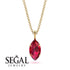 Hidden Halo Marquise Ruby Necklace - Journey No. 55