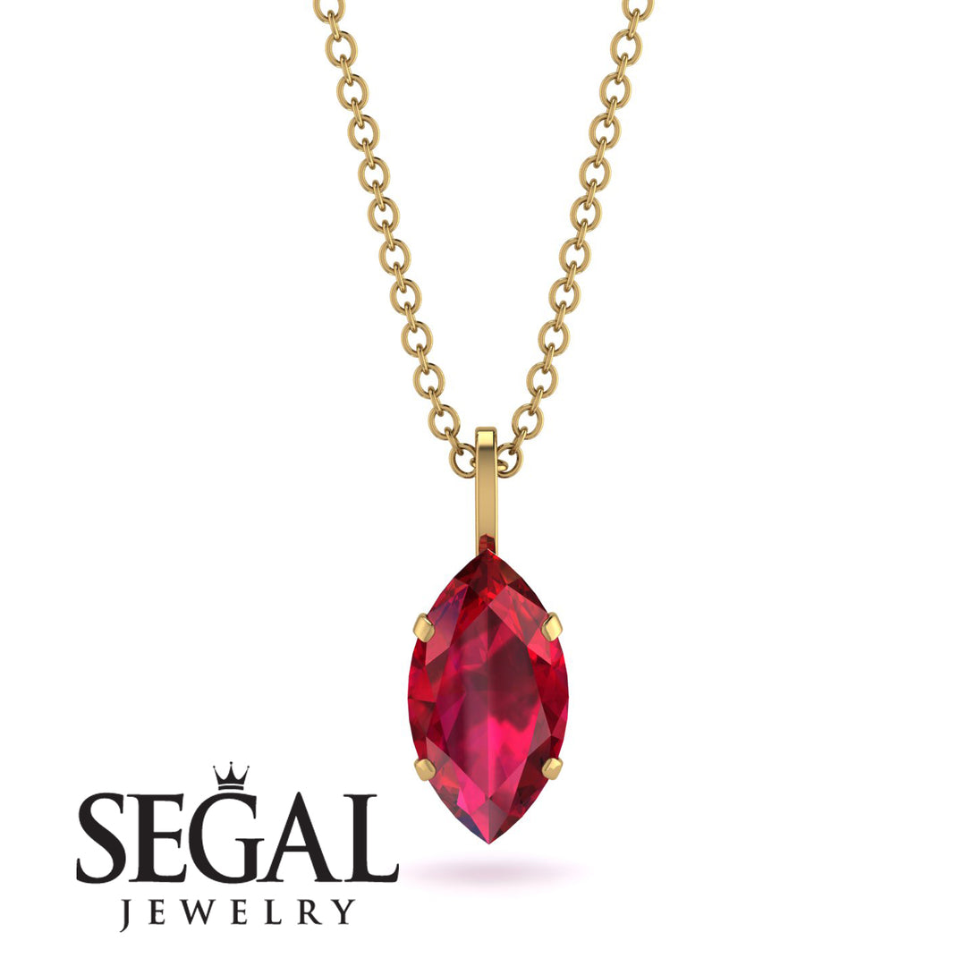 Hidden Halo Marquise Ruby Necklace - Journey No. 70