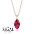 Hidden Halo Marquise Ruby Necklace - Journey No. 71
