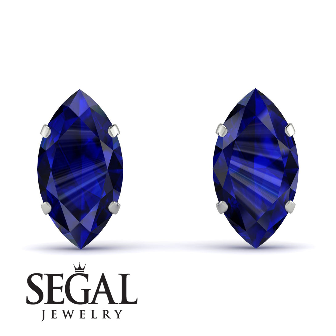 Hidden Halo Marquise Sapphire Earrings - Journey No. 15