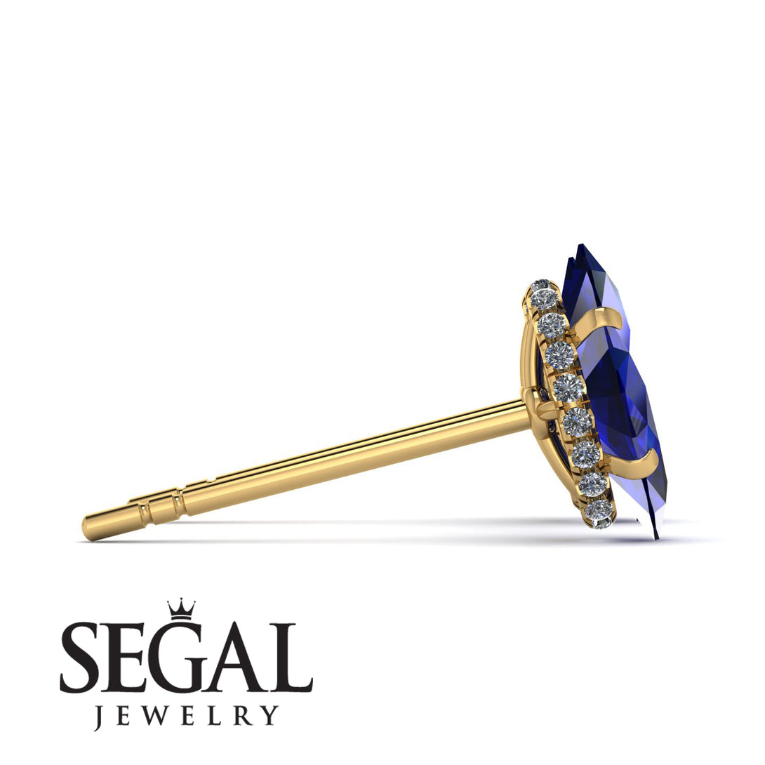 Hidden Halo Marquise Sapphire Earrings - Journey No. 13